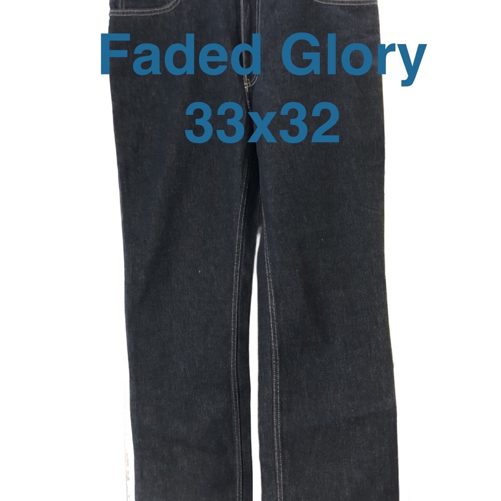 Faded Glory Black Straight Jeans Classic Style